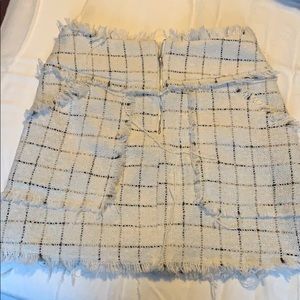 White sparkly plaid skirt